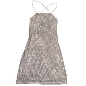 white sequin dress - size S